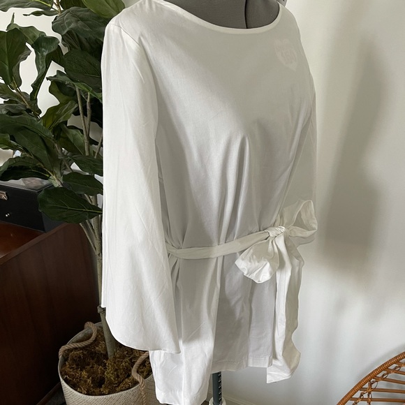 New York and Co white cotton tie top - Picture 9 of 11